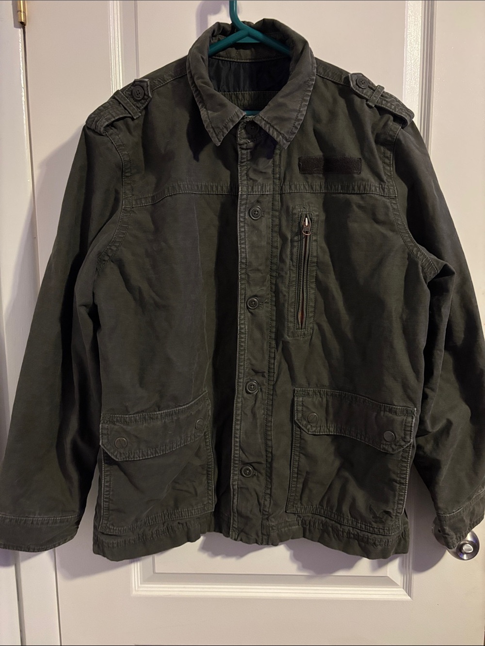 American Eagle Outfitters Olive Green Military Field Jacket